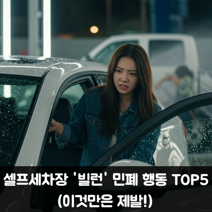  셀프세차장 빌런, 민폐 행동 TOP5! 이것만은 제발 멈춰줘!