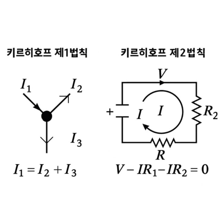  키르히호프 제1법칙, 제2법칙 ; 전류법칙(KCL), 전압법칙(KVL), 예제 문제풀이