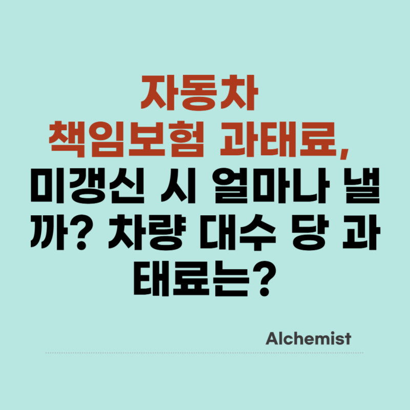 자동차 책임보험 과태료, 미갱신 시 얼마나 낼까? 차량 대수 당 과태료는?