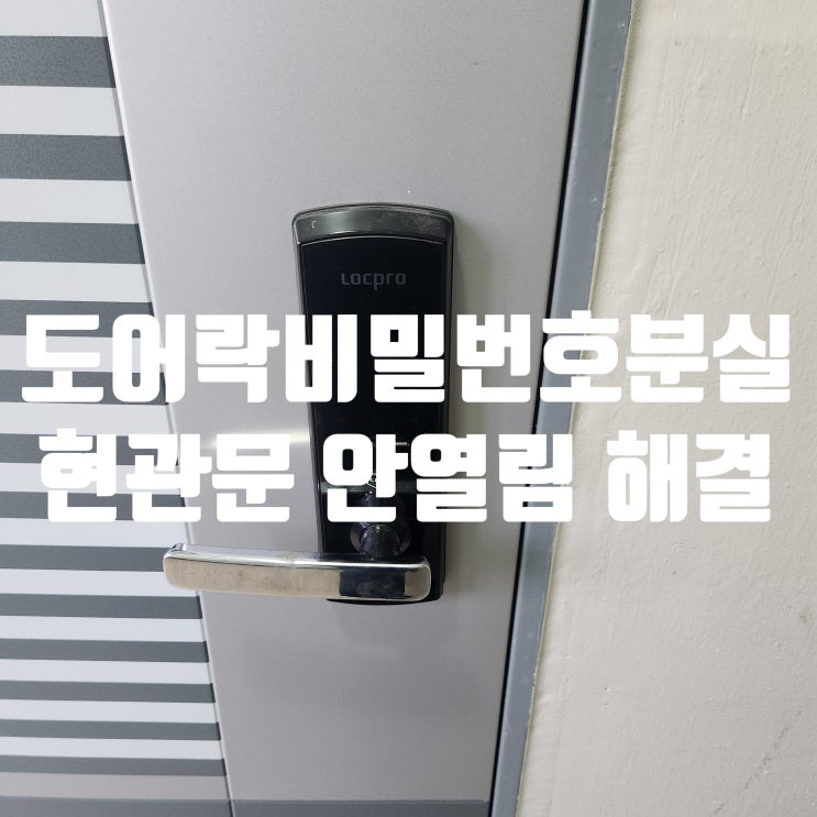  고양시 도어락 비밀번호 분실, 변경 후 현관문 안열림 오류 수리 완벽 해결!