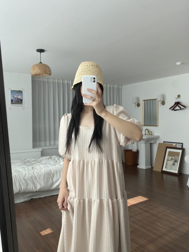  여름 빅사이즈 여리여리 쉬폰 캉캉 롱 원피스, 시원한 데일리룩 완성!