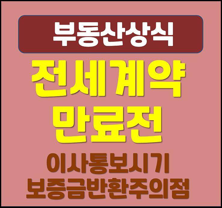  전세계약 만료전 이사 통보 시기 전입신고 등 보증금 반환 주의점