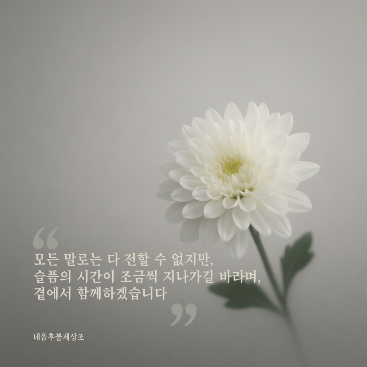 대구 경북 후불제상조, 고인의 평안을 마음 다해