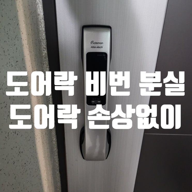  일산 대화동 도어락 비밀번호 분실? 오류 게이트맨 X110F SHS 손상없이 잠김 해제!