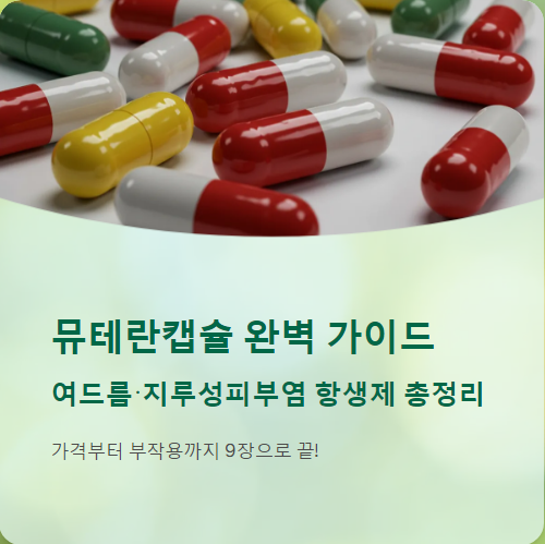  뮤테란캡슐, 가격, 복용법, 부작용, 후기까지 여드름 항생제!