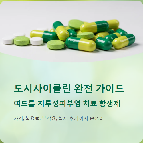  도시사이클린 가격, 복용법, 부작용, 후기! 여드름 지루성피부염 항생제!