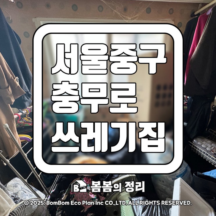  서울 중구 충무로 쓰레기 집 청소 현장
