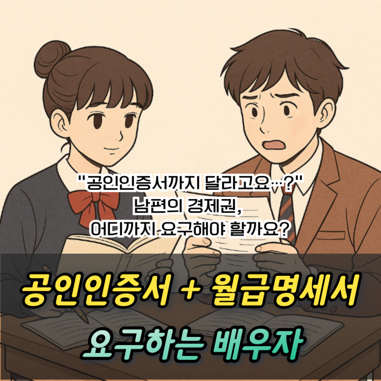  공인인증서+급여명세서 달라며 경제권 요구하는 배우자