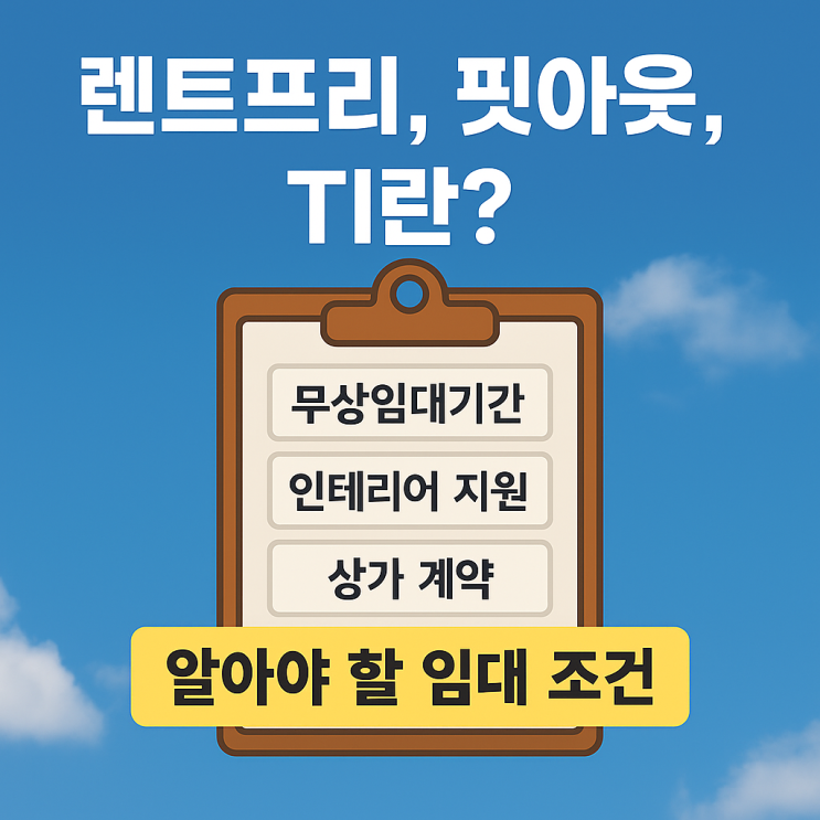  렌트프리, 핏아웃, TI(티아이) 란? 상가 계약 전에 꼭 알아야 할 임대 조건 3가지 마곡부동산에서 알려드릴께요