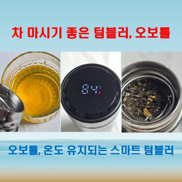  오보틀 스마트 LED 온도텀블러 500ml, 차 마시기 딱 좋은 텀블러