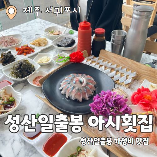  성산일출봉 아시횟집 : 성산일출봉 오션뷰 가성비 고갈딱 회 맛집 추천후기