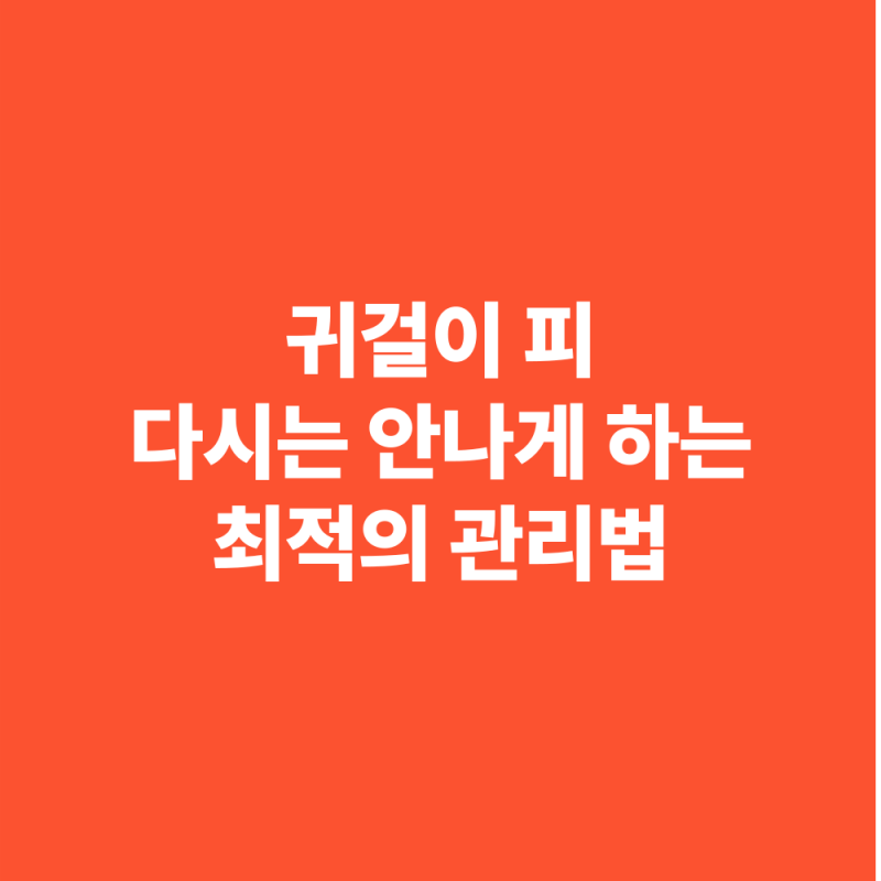 귀걸이 피 없애는 가장 좋은 방법