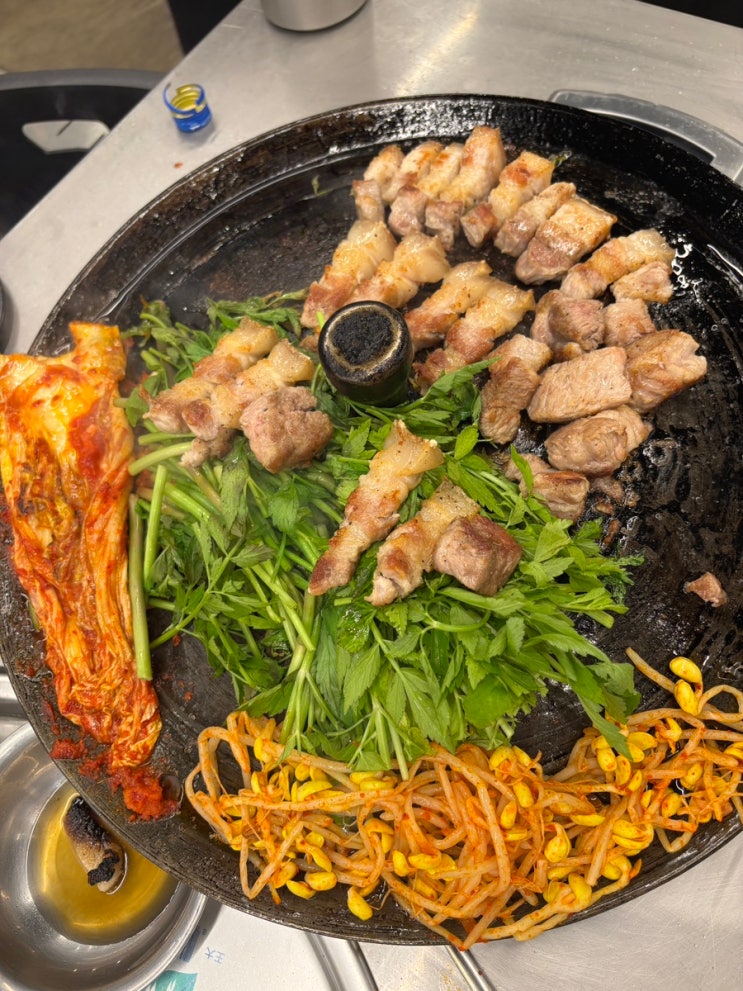 중랑구 맛집 솥뚜껑 미나리 삼겹살 목구멍 중화점