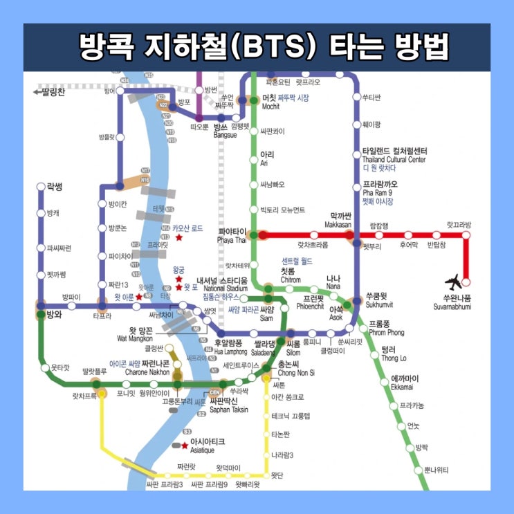  [방콕] 지하철(BTS) 타는 방법, 탈 때 주의해야 하는 사판탁신역