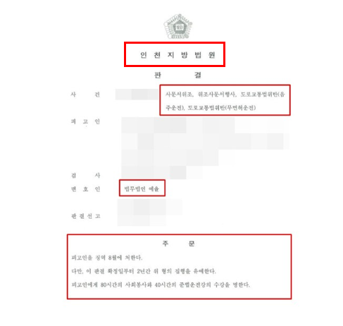 인천무면허음주운전 대응전략은 관련 사진