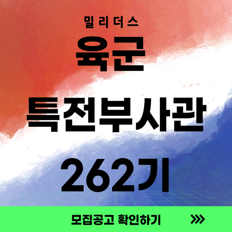  [특전사] 육군 특전부사관 262기 모집공고