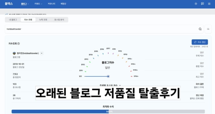  오래된 네이버 블로그 통누락? 방문자0에서 상위노출까지 실전후기