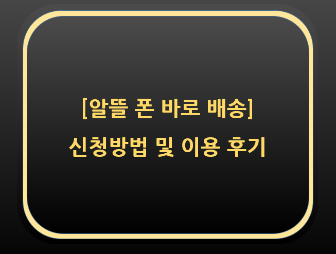  알뜰폰 유심 바로배송 신청방법 및 이용 후기(KT, 스피츠모바일)