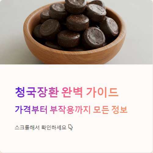  청국장환 가격, 복용법, 부작용, 후기 총정리!!