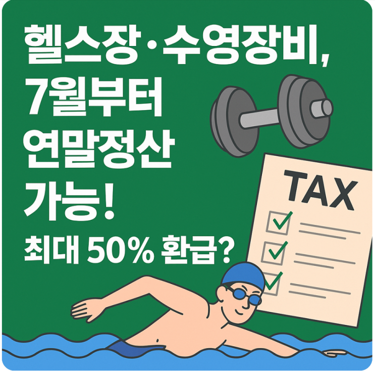  헬스장·수영장비, 7월부터 연말정산 가능! 최대 50% 환급?