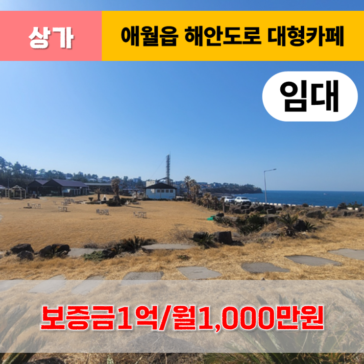  《제주도 상가》 제주시 애월읍 해안도로 대지 넓은 대형 상가(카페/펍) 임대