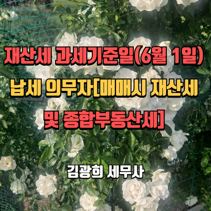  재산세 과세기준일(6월 1일)과 납세 의무자[부동산 잔금일 재산세 및 종합부동산세]