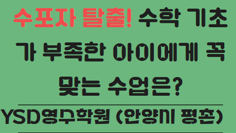   수포자 탈출! 수학 기초가 부족한 아이에게 꼭 맞는 수업은? (YSD영수학원 안양시 평촌)