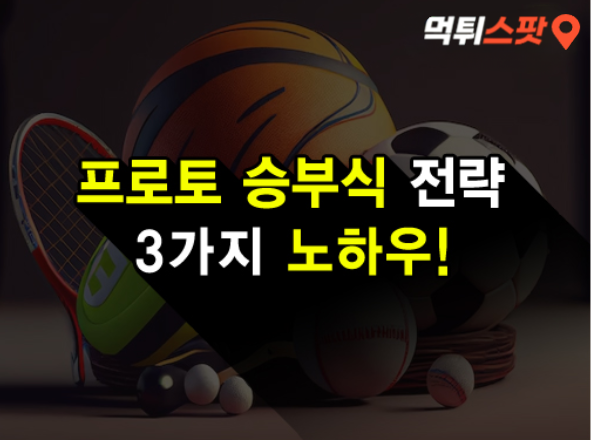  프로토 승부식, 승률을 높이는 노하우