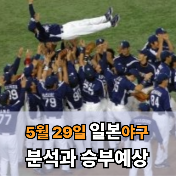  5월 29일 NPB 일본프로야구 통찰력 있는 분석과 신뢰도 높은 승부예상