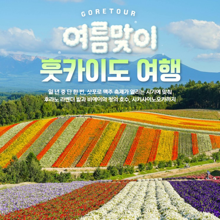  여름 훗카이도 3박 4일 패키지여행ㅣ삿포로맥주축제 후라노&비에이 온천호텔