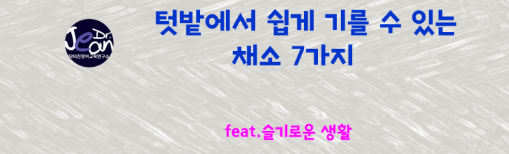  텃밭에서 쉽게 기를 수 있는 채소 7가지