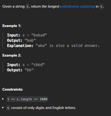  JAVA_LeetCode 5_Longest Palindromic Substring
