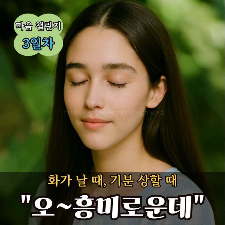  100일 마음 챌린지 3일차: 화가 날 때, 기분 상할 때-"오~흥미로운데"