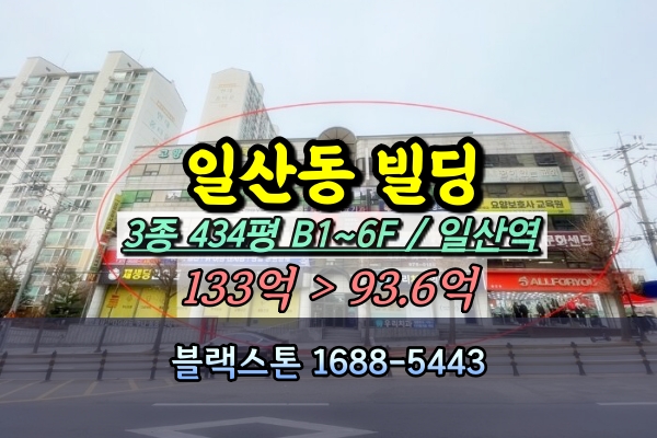  일산동 빌딩 경매 100억 일산역 대로변 6층 근생건물 [2024타경86542]