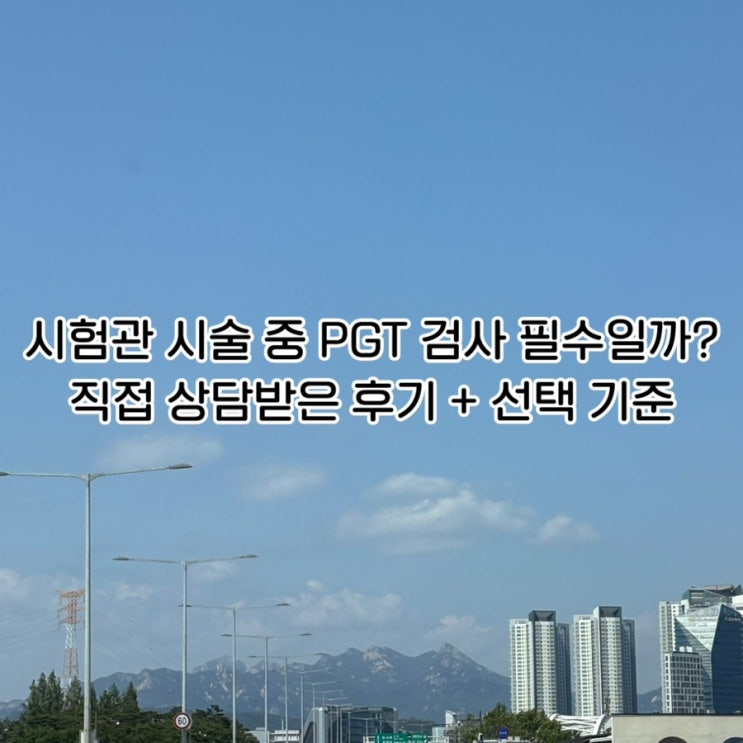  시험관 시술 중 PGT 검사 필수일까?｜직접 상담받은 후기 + 선택 기준