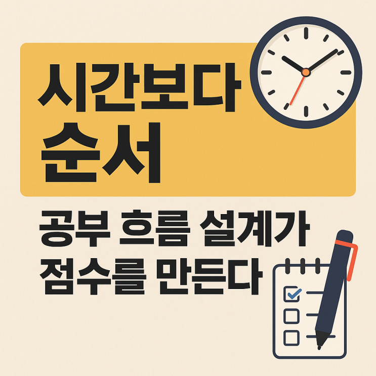  “성적은 공부 시간보다 순서가 결정한다 – 고득점자들의 공부 흐름 설계 전략”