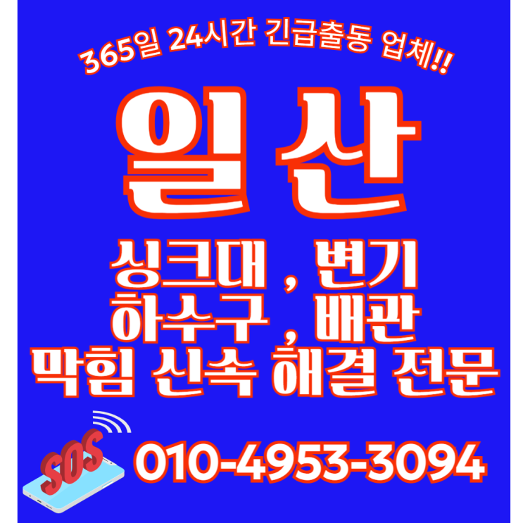  일산동 변기 청소솔 빠짐 막힘 세면대 막힘 문제 해결 업체