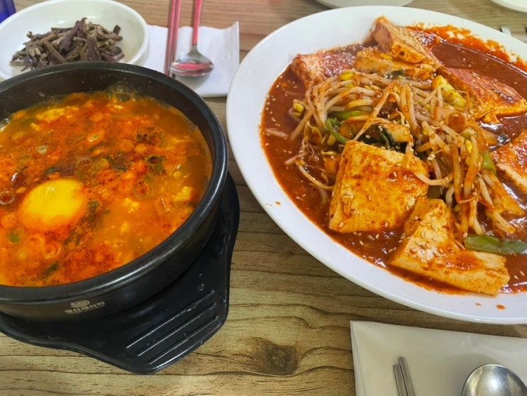  공주 계룡산 맛집: "최씨네 손두부" (얼큰순두부+두루치기 조합 대박)