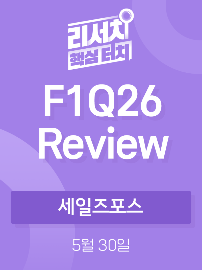 리서치 핵심터치] 세일즈포스 F1Q26 Review: Agentforce의 성과를 기다리며 : 네이버 블로그