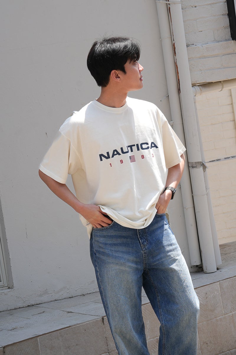 여름 반팔 코디 추천 노티카 NAUTICA 25SS 반팔 티셔츠 레터링 예쁘네