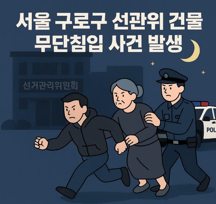 서울 구로구 <b>선관위 건물</b> 남녀 무단<b>침입</b> 사건 발생