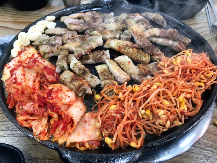  장터삼겹살 인천 옥련동 맛집 솥뚜껑삼겹살