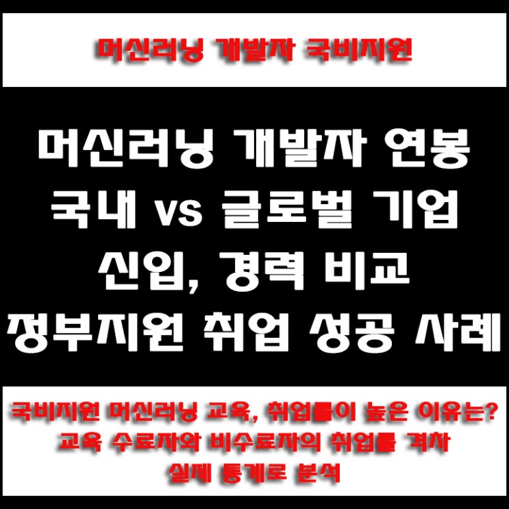  국비지원 머신러닝 개발자 취업 연계 교육, 국내외 연봉 정보 및 취업 성공 사례와 준비 방법, 국비Agency 컴퓨터 IT 학원