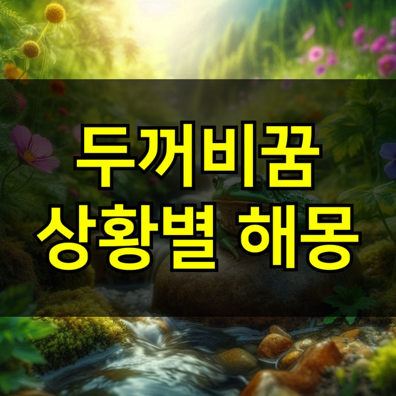 두꺼비 나오는꿈 각종 상황별 의미 풀이하기