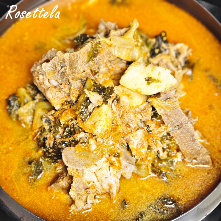  고흥 녹동 맛집 통뼈본가 우거지 통뼈감자탕 포장 푸짐해