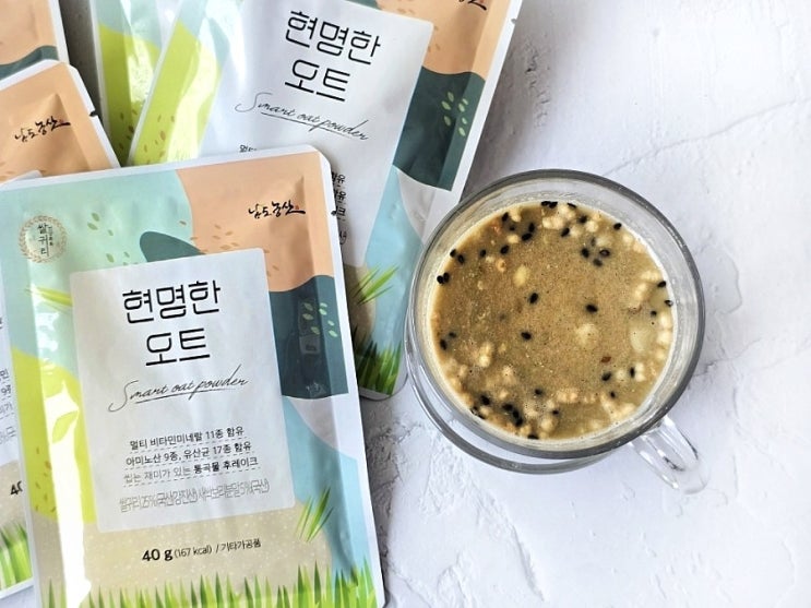  강진특산품 식사대용 귀리 쉐이크 현명한 오트 & 새싹보리 유산균  w 남도농산