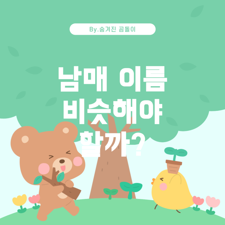  매 이름이 꼭 비슷해야 할까요? 남