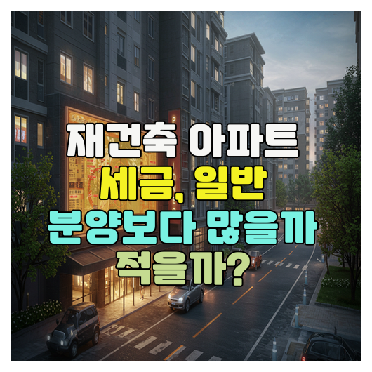  재건축 아파트 세금, 일반분양보다 많을까?