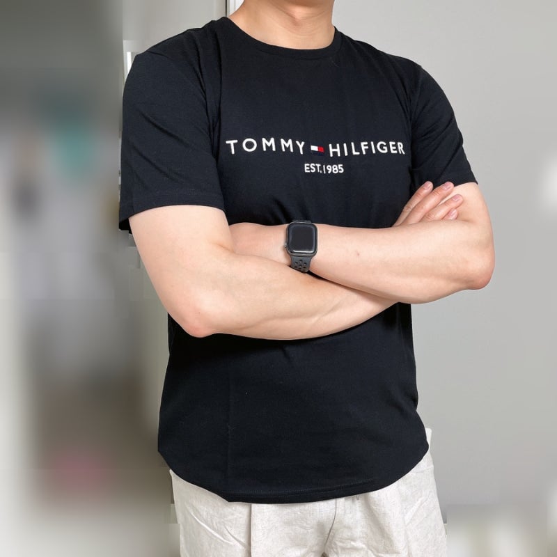 타미힐피거 반팔티 :: 남녀공용 자수로고 여름반팔 추천