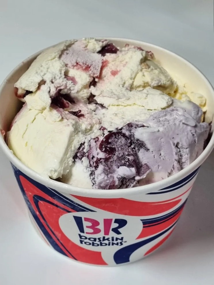  배스킨라빈스 하프갤런 6가지 맛(블루베리 파나코타, 뉴욕치즈케이크, 바람과 함께 사라지다, 31요거트, 그린티, 초콜릿)